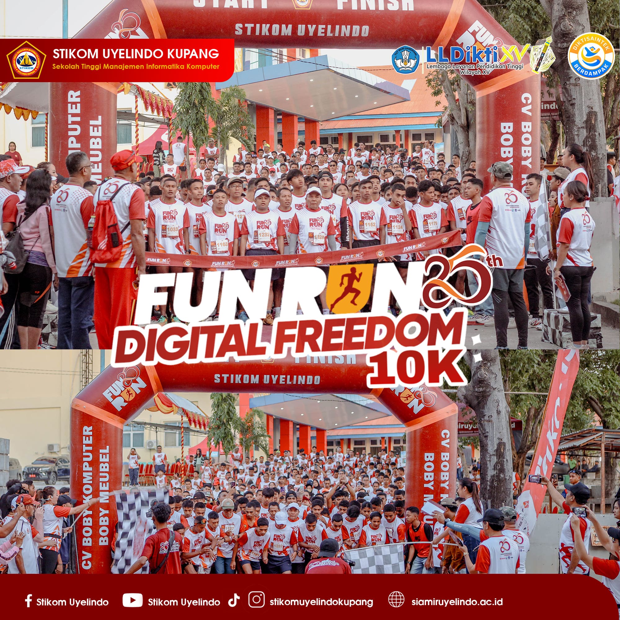 Semarak Fun Run 10K STIKOM Uyelindo Kupang, Ratusan Peserta Berlari Menuju Kebebasan Digital!