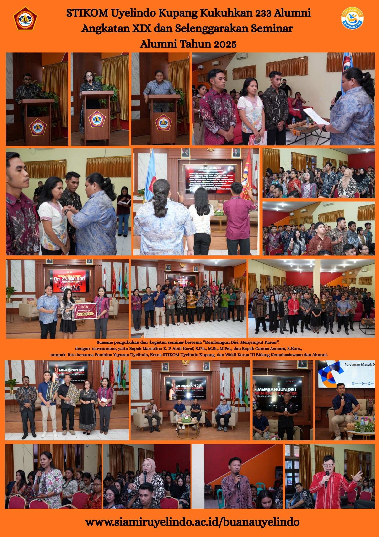 STIKOM Uyelindo Kupang Kukuhkan 233 Alumni Angkatan XIX dan Selenggarakan Seminar Alumni Tahun 2025