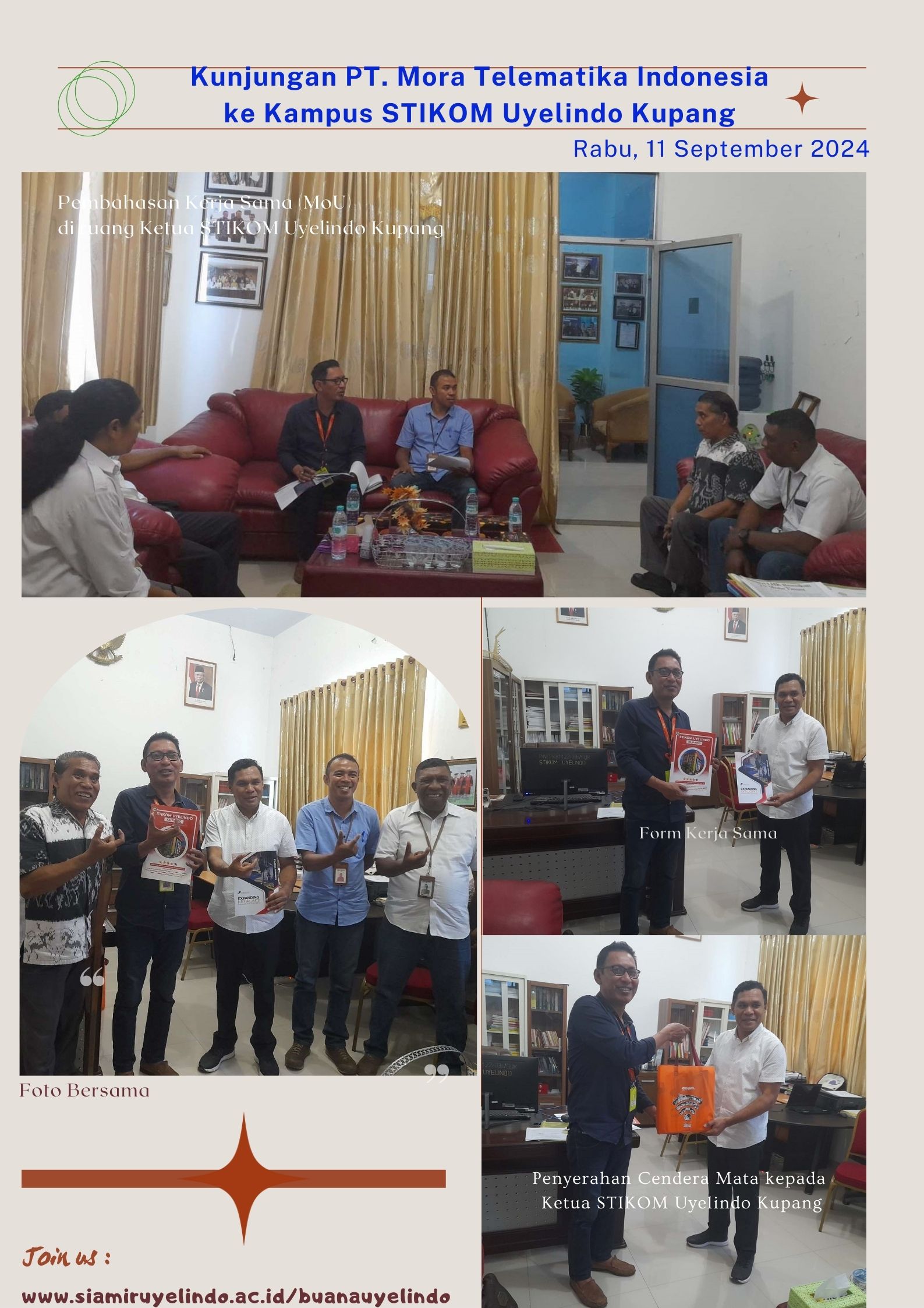 Kunjungan  PT. Mora Telematika Indonesia Tbk (Moratelindo) di Kampus STIKOM Uyelindo Kupang.