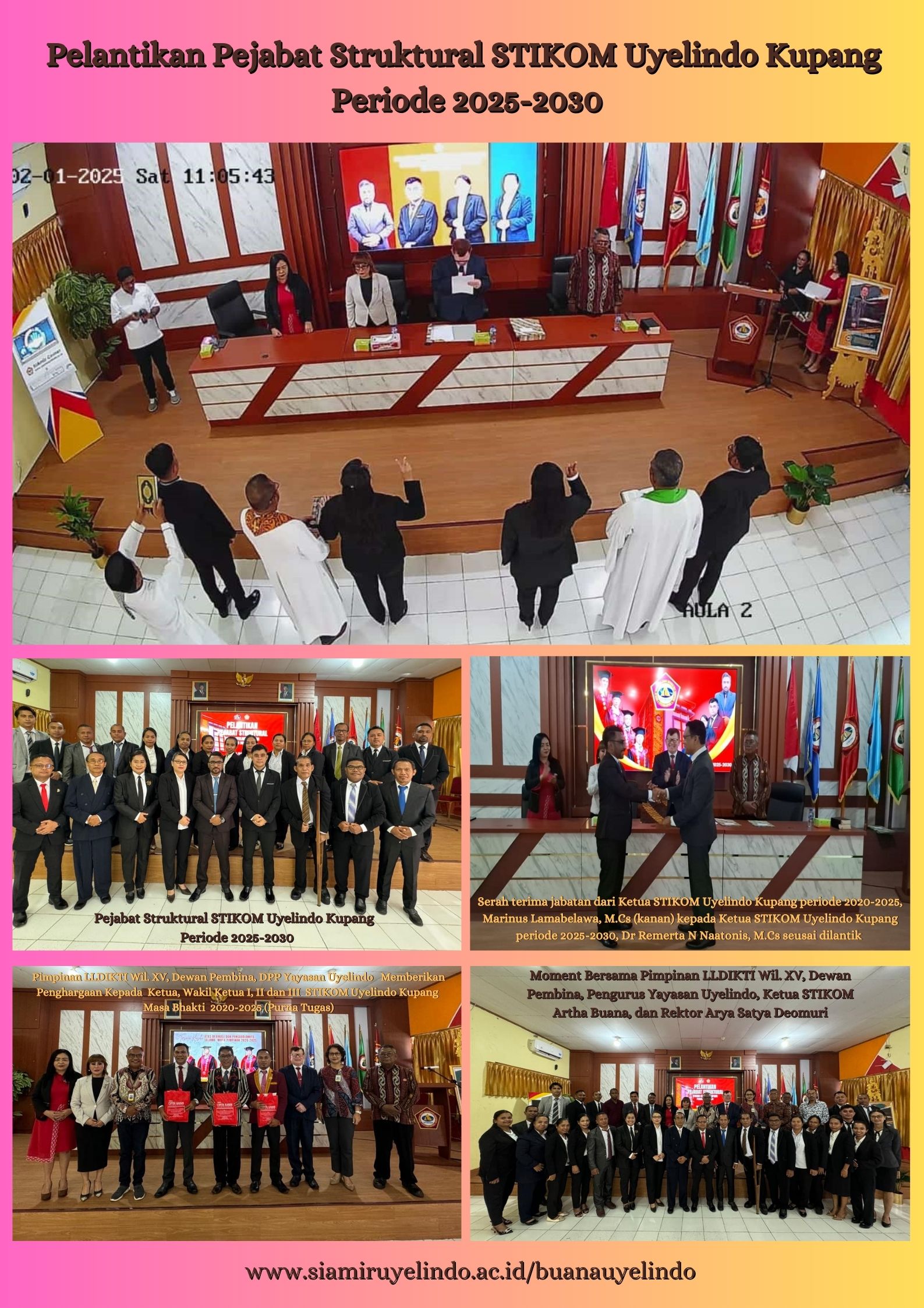 Pelantikan dan Serah Terima Jabatan Struktural STIKOM Uyelindo Kupang Periode 2025-2030